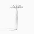 Cushion Dahlia Halo Lab Grown Diamond Engagement Ring In 14K White Gold, Side View