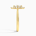 Round Dahlia Halo Lab Grown Diamond Engagement Ring In 14K Yellow Gold, Side View