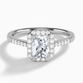 Radiant Sovereign Charm Halo Lab Diamond Engagement Ring In 14K White Gold - Lucenjuri
