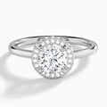 Round Amulet Lab Grown Diamond Engagement Ring In Platinum - Lucenjuri