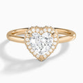 Heart Amulet Lab Grown Diamond Engagement Ring In 14K Rose Gold - Lucenjuri