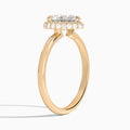Heart Amulet Lab Grown Diamond Engagement Ring In 14K Rose Gold, Angle View