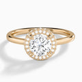 Round Amulet Lab Grown Diamond Engagement Ring In 14K Rose Gold - Lucenjuri