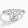 Radiant Amulet Lab Grown Diamond Engagement Ring In 14K White Gold - Lucenjuri