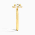 Round Amulet Lab Grown Diamond Engagement Ring In 14K Yellow Gold, Side View