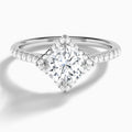 Round Luxe Kite Set Lab Grown Diamond Engagement Ring In Platinum - Lucenjuri