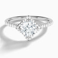 Cushion Luxe Kite Set Lab Grown Diamond Engagement Ring In 18K White Gold - Lucenjuri
