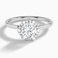 Round Eliza Halo Lab Grown Diamond Engagement Ring In Platinum - Lucenjuri