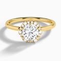 Round Eliza Halo Lab Grown Diamond Engagement Ring In 14K Yellow Gold - Lucenjuri