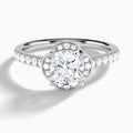 Cushion Eleanor Halo Lab Grown Diamond Engagement Ring In 18K White Gold - Lucenjuri