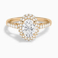 Oval Luxe Regal Halo Lab Diamond Engagement Ring In 14K Rose Gold - Lucenjuri