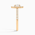 Round Pointed Graduated Halo Lab Diamond Engagement Ring In 14K Rose Gold, Side View