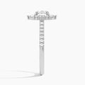 Round Pointed Graduated Halo Lab Diamond Engagement Ring In 14K White Gold, Side View