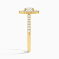 Round Pointed Graduated Halo Lab Diamond Engagement Ring In 18K Yellow Gold, Side View