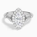 Marquise Hyacinth Halo Lab Grown Diamond Engagement Ring In Platinum - Lucenjuri