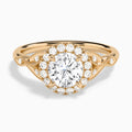 Round Hyacinth Halo Lab Grown Diamond Engagement Ring In 14K Rose Gold - Lucenjuri