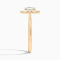 Asscher Marquise Cluster Halo Lab Diamond Engagement Ring In 14K Rose Gold, Side View