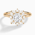 Round Marquise Cluster Halo Lab Diamond Engagement Ring In 14K Rose Gold - Lucenjuri