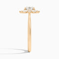 Round Marquise Cluster Halo Lab Diamond Engagement Ring In 14K Rose Gold, Side View