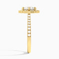 Round Decorated Halo Lab Diamond Engagement Ring In 14K Yellow Gold, Side View