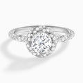 Round Luxe Twisted Shank Halo Lab Diamond Engagement Ring In Platinum - Lucenjuri