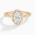 Oval Luxe Twisted Shank Halo Lab Diamond Engagement Ring In 14K Rose Gold - Lucenjuri
