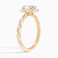 Oval Luxe Twisted Shank Halo Lab Diamond Engagement Ring In 14K Rose Gold, Angle View