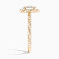 Oval Luxe Twisted Shank Halo Lab Diamond Engagement Ring In 14K Rose Gold, Side View
