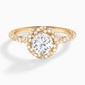 Round Luxe Twisted Shank Halo Lab Diamond Engagement Ring In 14K Rose Gold - Lucenjuri