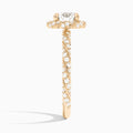 Round Luxe Twisted Shank Halo Lab Diamond Engagement Ring In 14K Rose Gold, Side View