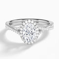 Oval Luxe Halo And Twisted Shank Lab Diamond Engagement Ring In Platinum - Lucenjuri