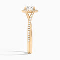 Round Halo Twisted Shank Lab Diamond Engagement Ring In 14K Rose Gold, Side View
