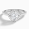 Round Amara Kite Set Halo Engagement Ring In Platinum - Lucenjuri