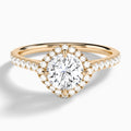 Round Amara Kite Set Halo Engagement Ring In 14K Rose Gold - Lucenjuri