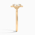Asscher Compass Halo Lab Grown Diamond Engagement Ring In 14K Rose Gold, Side View