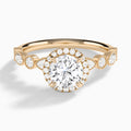 Round Honoria Halo Lab Grown Diamond Engagement Ring In 14K Rose Gold - Lucenjuri