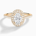 Oval Evermore Lab Grown Diamond Engagement Ring In 14K Rose Gold - Lucenjuri