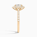 Oval Evermore Lab Grown Diamond Engagement Ring In 14K Rose Gold, Side View