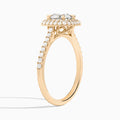 Round Evermore Lab Grown Diamond Engagement Ring In 14K Rose Gold, Angle View