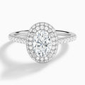 Oval Evermore Lab Grown Diamond Engagement Ring In 14K White Gold - Lucenjuri