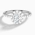 Round Luminous Halo Vintage Lab Diamond Engagement Ring In Platinum - Lucenjuri