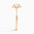 Round Luminous Halo Lab Diamond Engagement Ring In 14K Rose Gold, Side View