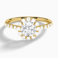 Cushion Luminous Halo Lab Diamond Engagement Ring In 18K Yellow Gold - Lucenjuri