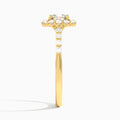 Cushion Luminous Halo Lab Diamond Engagement Ring In 18K Yellow Gold, Side View