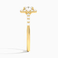 Round Luminous Halo Lab Diamond Engagement Ring In 14K Yellow Gold, Side View
