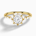 Round Seraphina Halo Lab Diamond Engagement Ring In 14K Yellow Gold - Lucenjuri