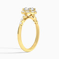 Round Seraphina Halo Lab Diamond Engagement Ring In 14K Yellow Gold, Angle View