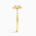 Round Seraphina Halo Lab Diamond Engagement Ring In 14K Yellow Gold, Side View