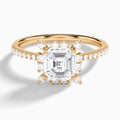 Asscher Lucinda Halo Lab Grown Diamond Engagement Ring In 14K Rose Gold - Lucenjuri