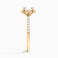 Asscher Lucinda Halo Lab Grown Diamond Engagement Ring In 14K Rose Gold, Side View